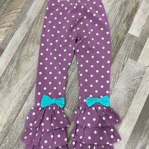 Matilda Jane Purple Polka Dot Kids Ruffle Pants Size 6